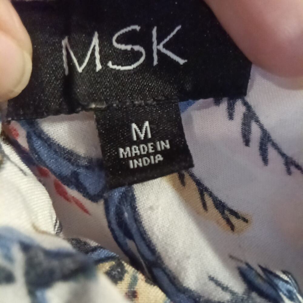 MSK Women's M Bohemian Paisley Floral Asymmetric Wide Leg Jumpsuit Romper - Picture 5 of 6